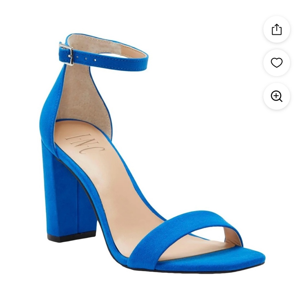 INC Womens Lexini Microsuede Ankle Strap Dress Heels